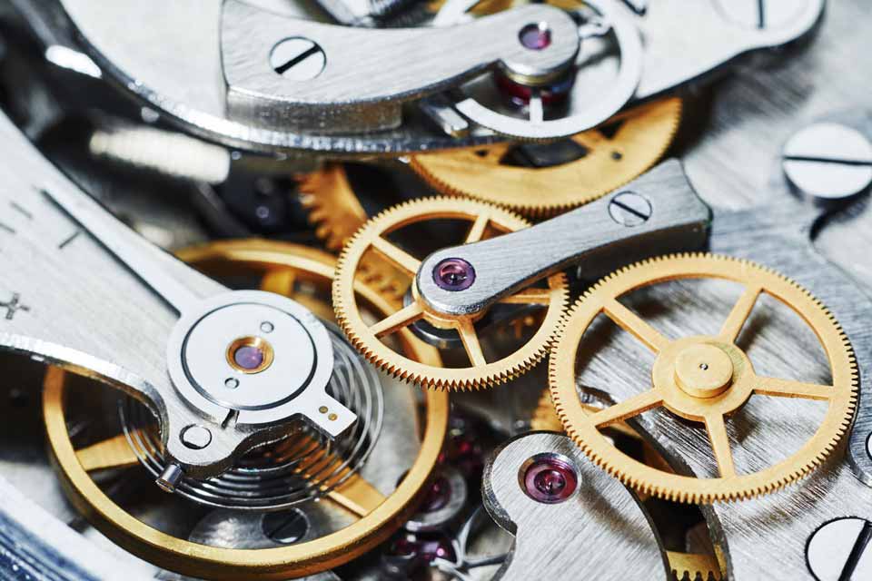 closeup of watch dial