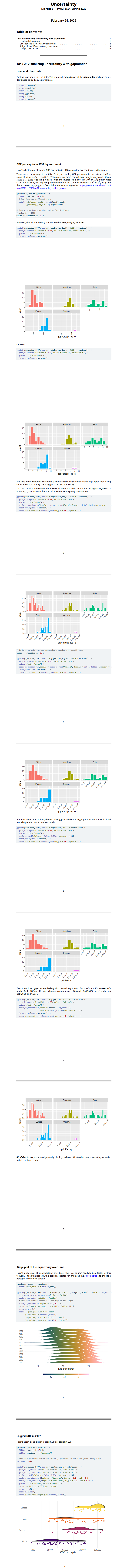 Visualizing Uncertainty With Gapminder Data Set