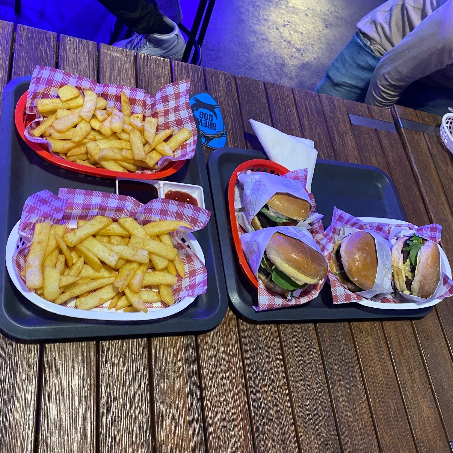 A selection of chips and burgers from Flipp'd Toowoomba