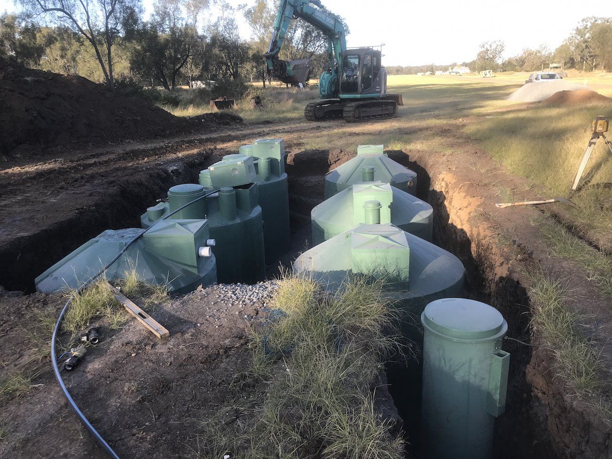 7 tank commercial sewerage treatment plant installation