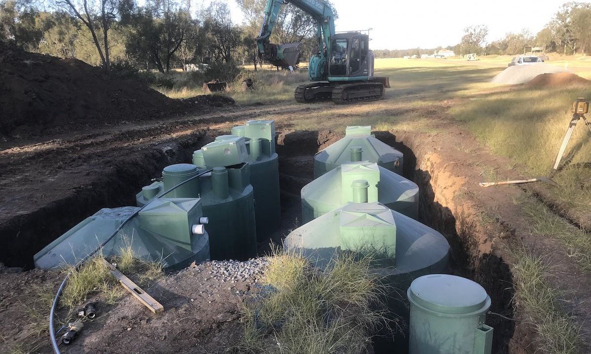 7 tank commercial sewerage treatment plant installation