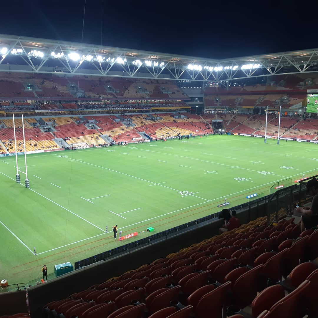 Suncorp Stadium as it is filling up.