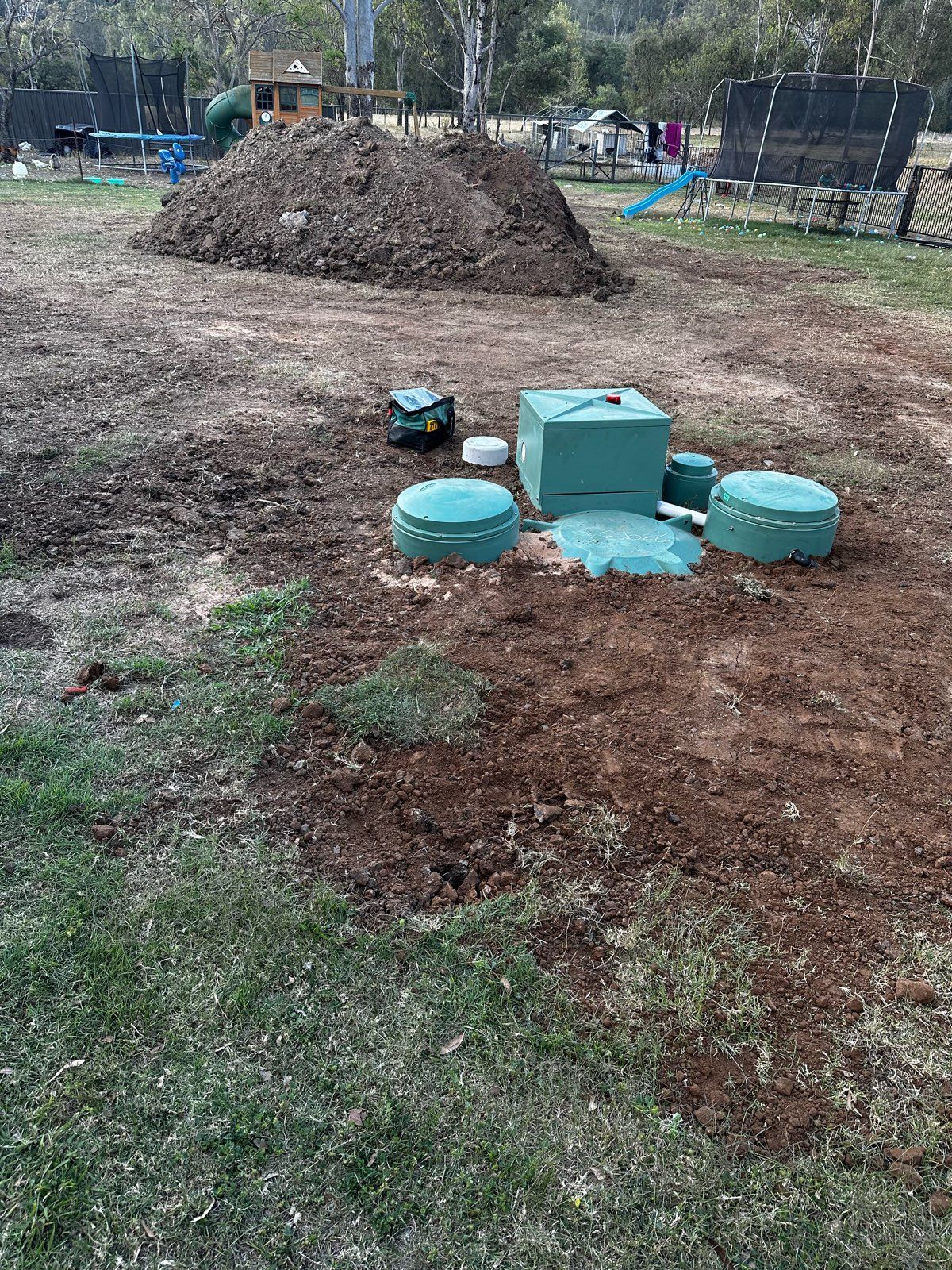 Picture of an Ozzi Kleen House Sewerage Treatment Plant recently installed by HC Plumbing.