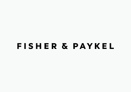 The logo for fisher & paykel is on a white background.