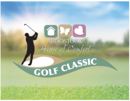 A logo for aroostook house of comfort golf classic