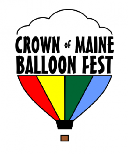 The logo for the crown of maine balloon fest