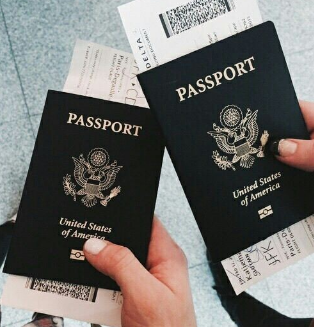 Two black passports from the united states of america