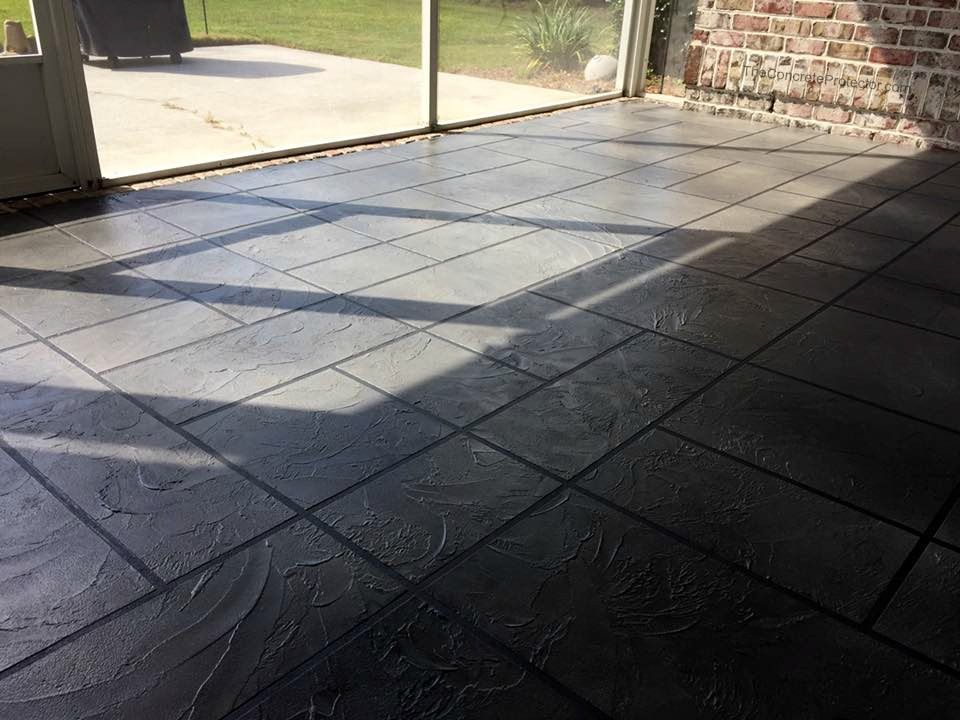 Stamped concrete patio