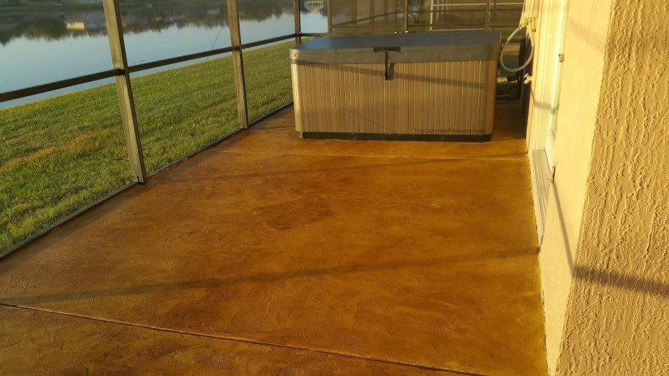 Stained concrete patio