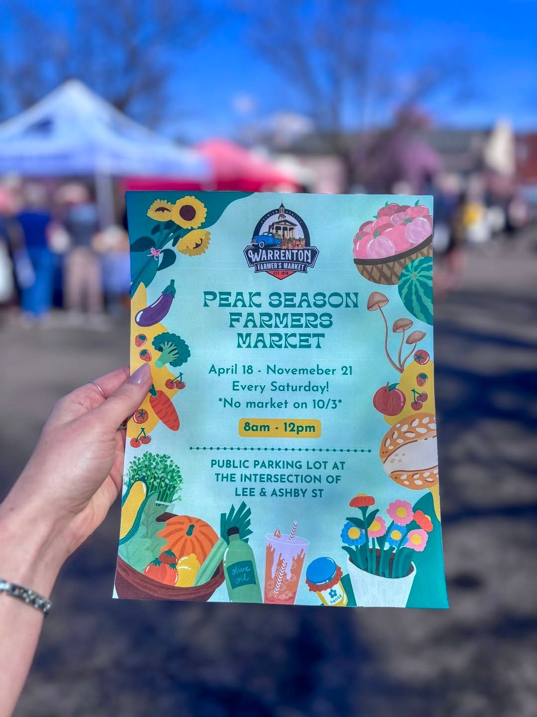 We love the local Farmer's Market in Warrenton, VA. 