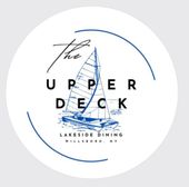 A logo for the upper deck lakeside dining in willsboro ny