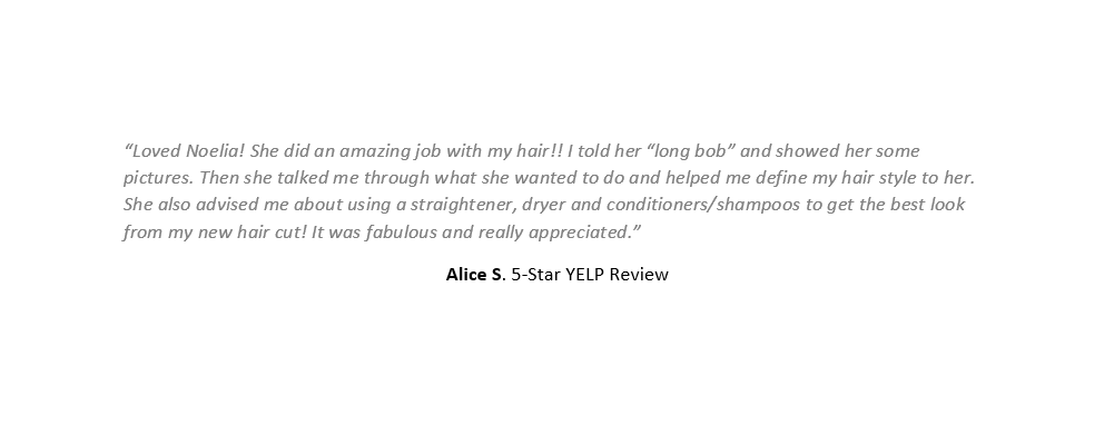 Yelp 5-star review by Alice C