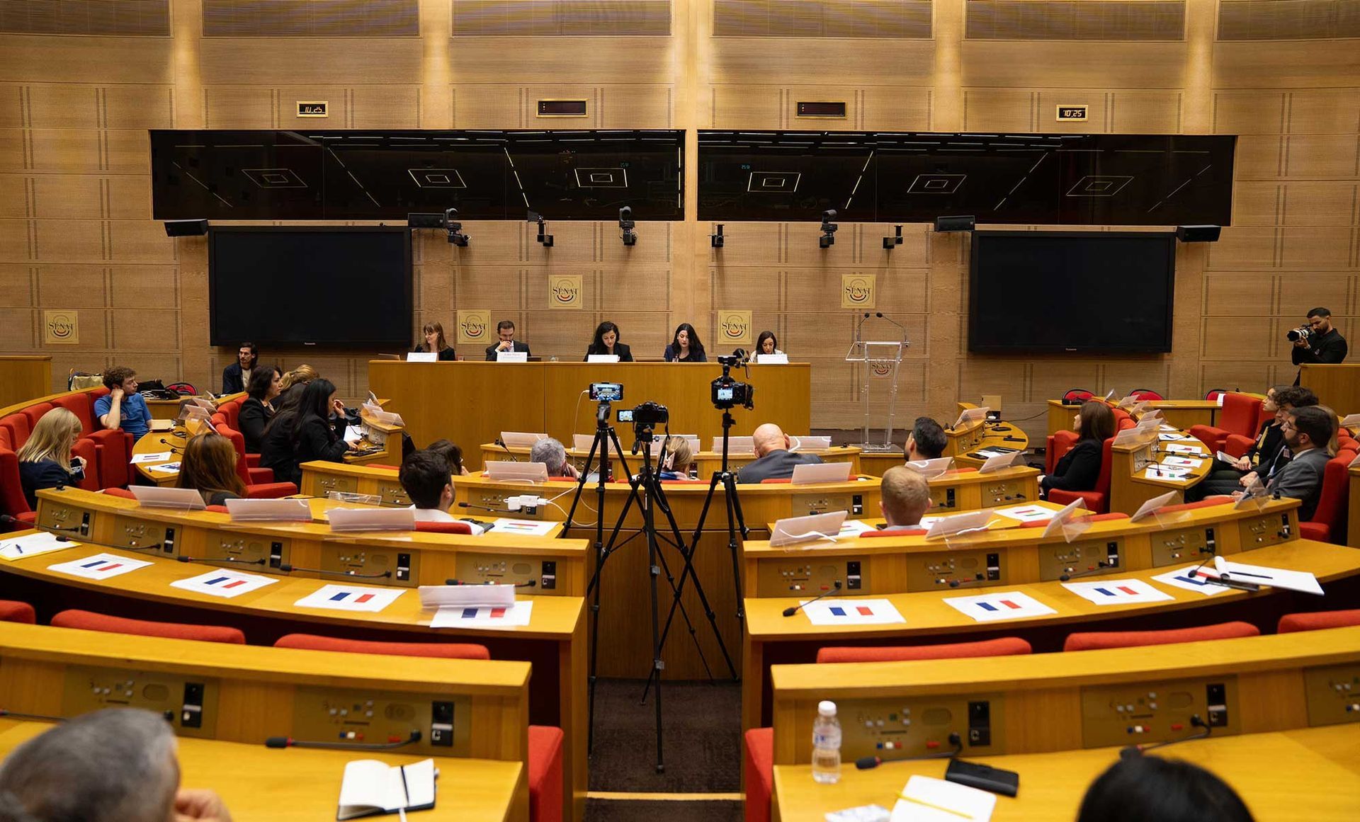 Speakers at the Palace of Luxembourg in France, during The Yazidis: A forgotten Genocide conference