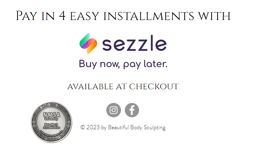Payment through Sezzle