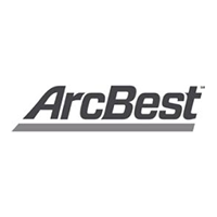 A black and white logo for arcbest on a white background.