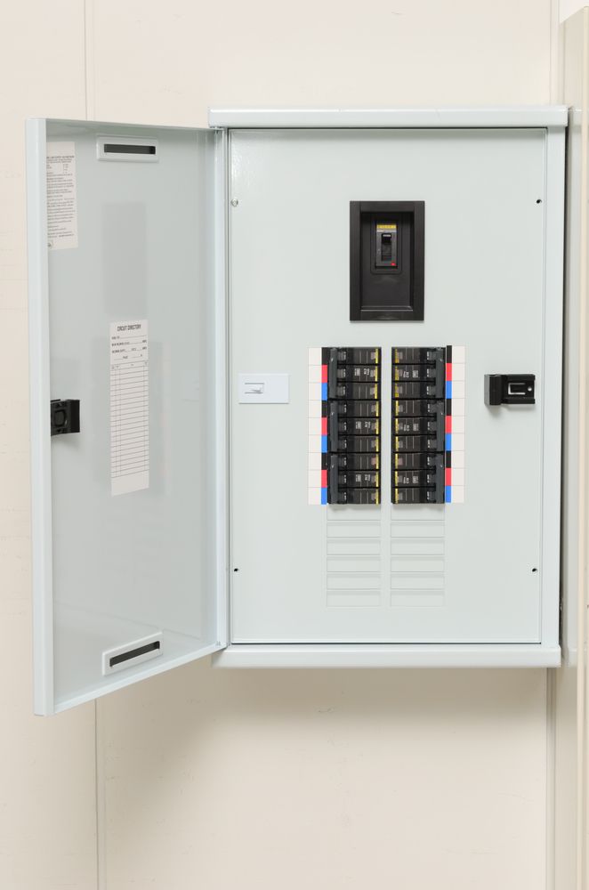 Opened Electrical Circuit Breaker Box — Darren Gray Cad Services In Upper Corindi, NSW