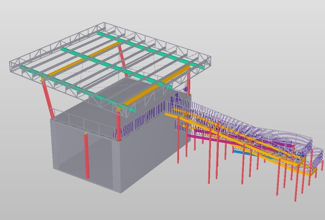 structural digital drawings of a building with zigzag pathway going up — Darren Gray Cad Services In Upper Corindi, NSW