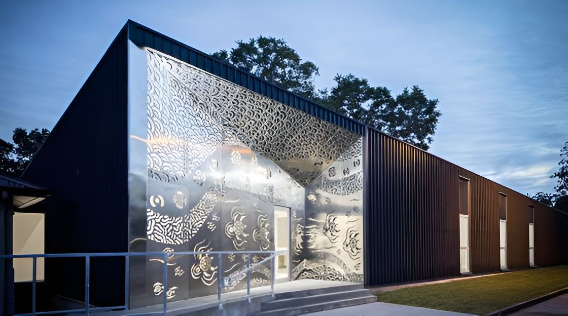 Modern Building With Patterned Wall — Darren Gray Cad Services In Upper Corindi, NSW