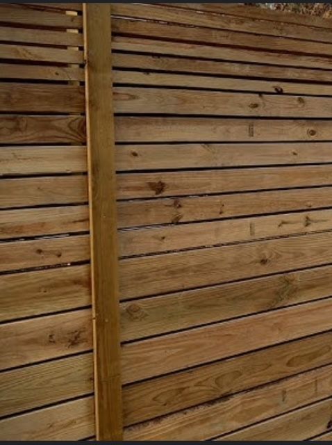 A close up of a wooden fence with slats | Louisville, KY | Lancaster Fencing