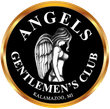 Logo for Angels Gentlemen's Club in Kalamazoo, MI. Features an angel graphic with the club's name in a gold-edged circle.