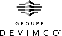 Un logo noir et blanc pour le groupe Devimco