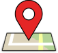 Red location pin over a map, indicating a specific place.