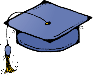 Blue graduation cap with tassel.
