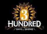 Logo for 300 Days of Shine, a jar with the number 3, and radiating lines, against a black background.