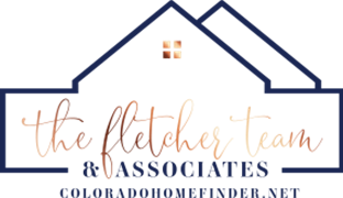 Logo for The Fletcher Team & Associates: house outline in blue over cursive 