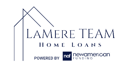 Logo for Lamere Team Home Loans, with two house outlines and 