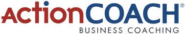 ActionCOACH business coaching logo, red and blue text.