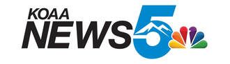 KOAA News 5 logo featuring black text and a blue numeral 5 with a mountain and the NBC peacock.