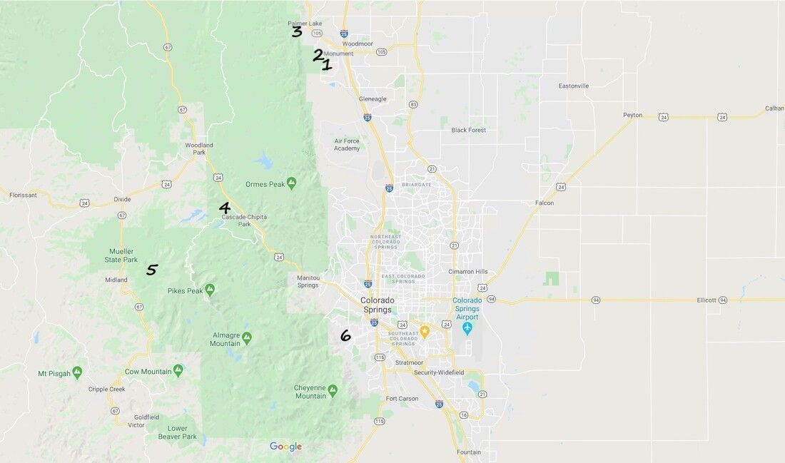Map of Palm Springs, California, highlighting mountains, parks, and roadways.