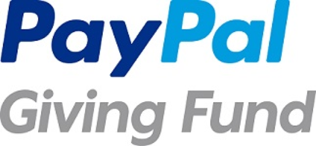 Paypal giving fund logo on a white background