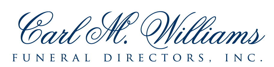 Carl M. Williams Funeral Directors, Inc. logo in elegant script font.