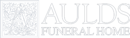 Logo for Aulds Funeral Home, with a detailed 