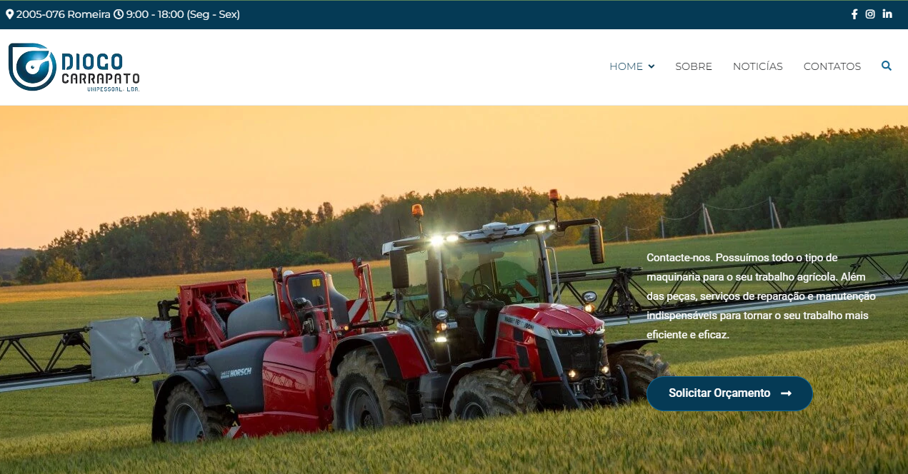 Homepage website Diogo Carrapato