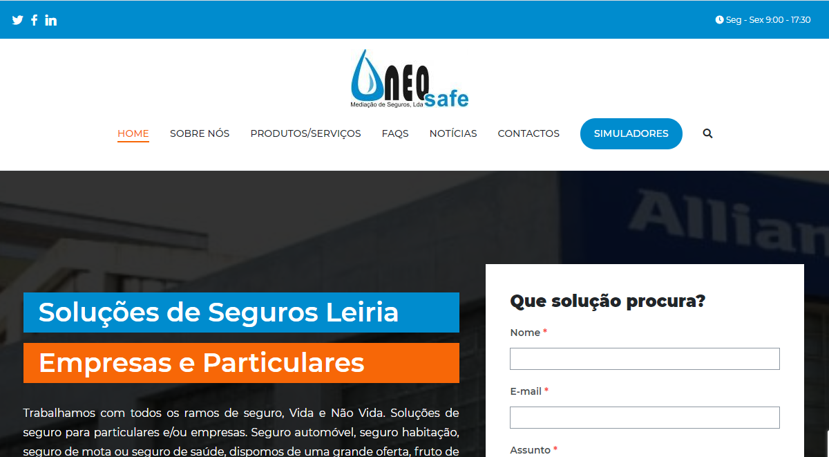 Homepage website Neosafe