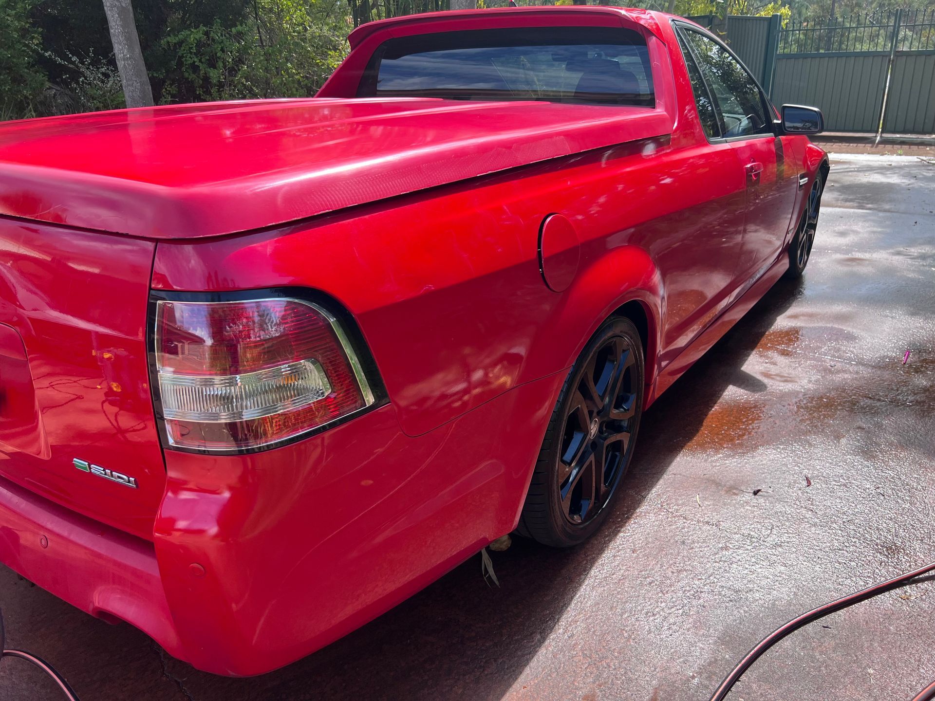 Red Pickup Truck Parked Outdoors — Car Detailing Mobile Cleaning Co In Thrumster, NSW