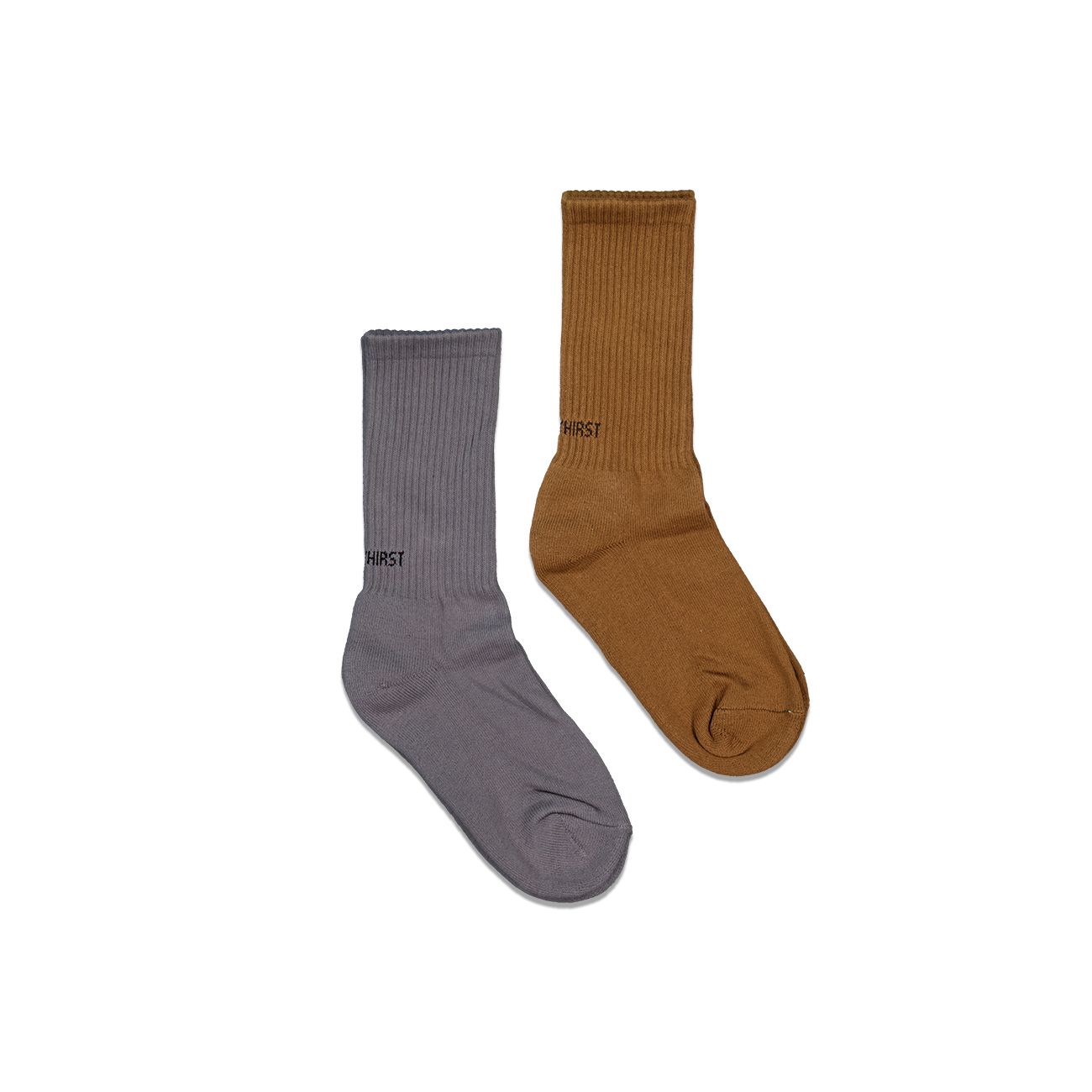 Black and white athletic socks, side-by-side, likely for sports or casual wear.