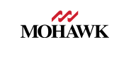 The logo for mohawk is black and red on a white background.