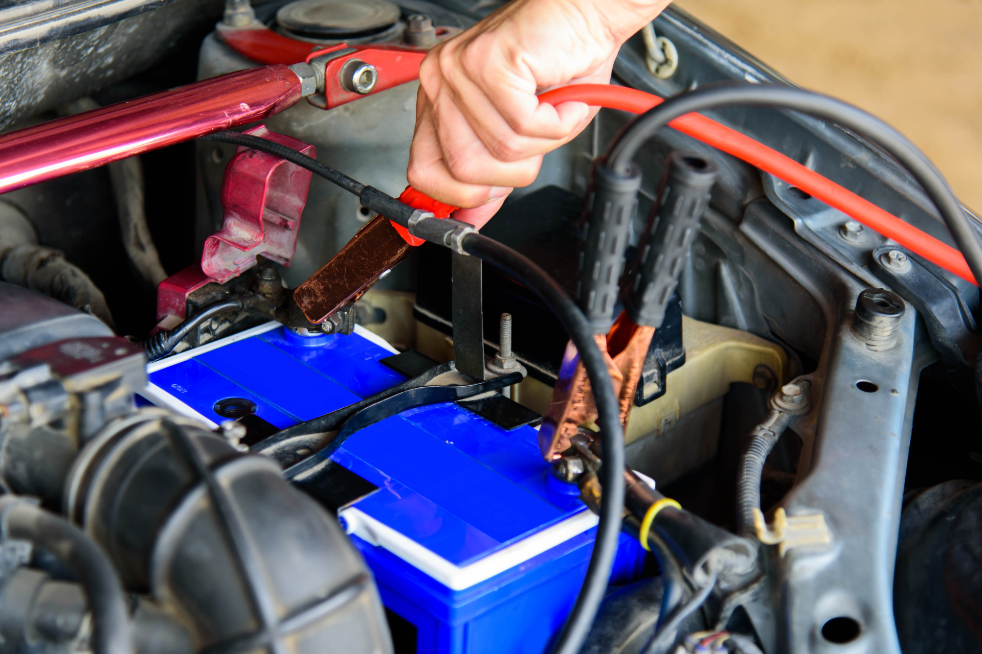 jumping the car battery