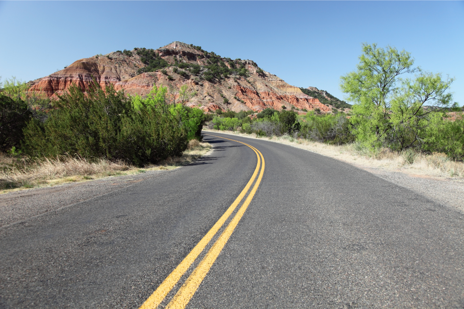 Scenic Road in Palo Duro Canyon near Amarillo Texas