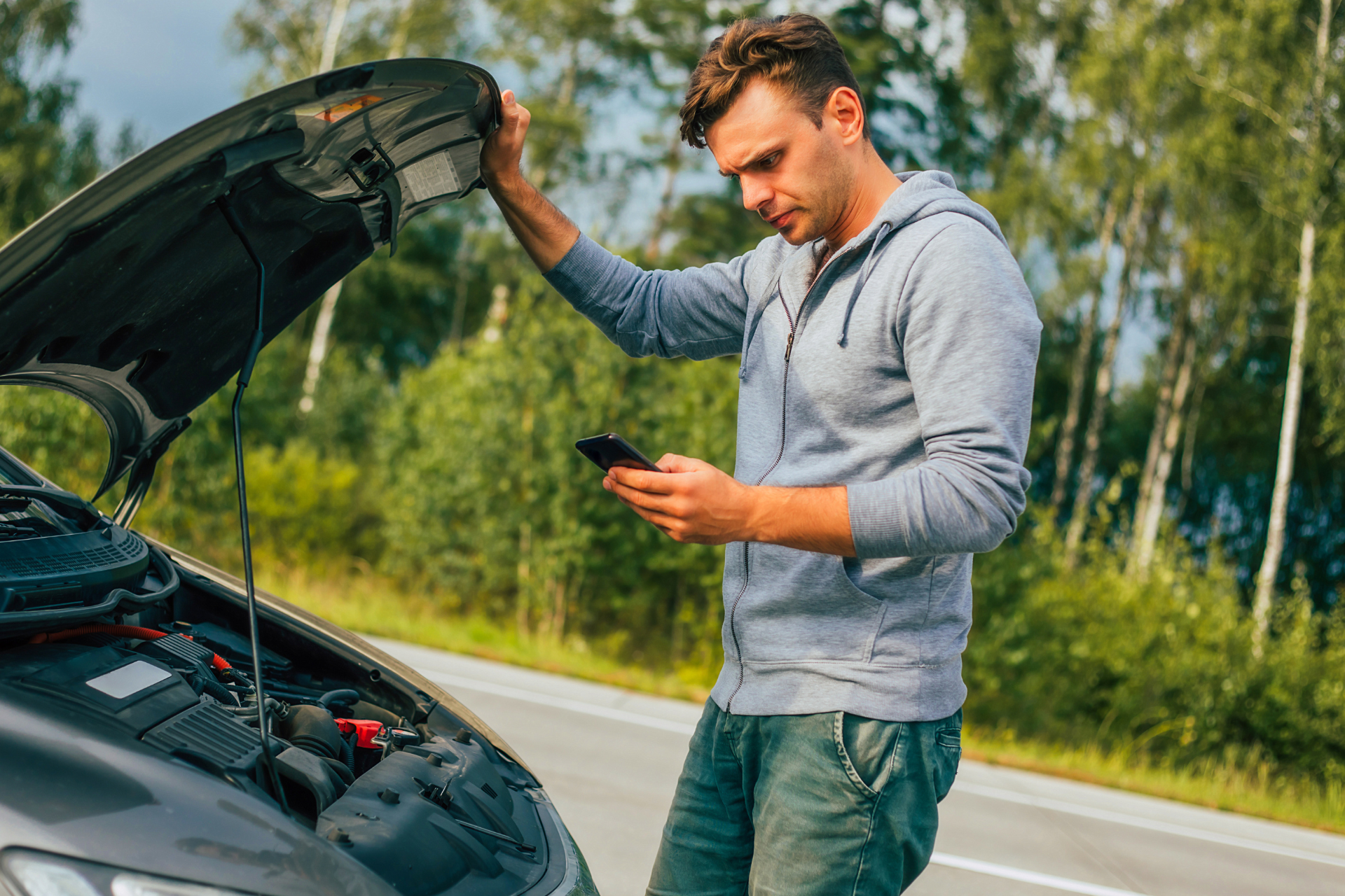 Car Breaks Down on a Highway