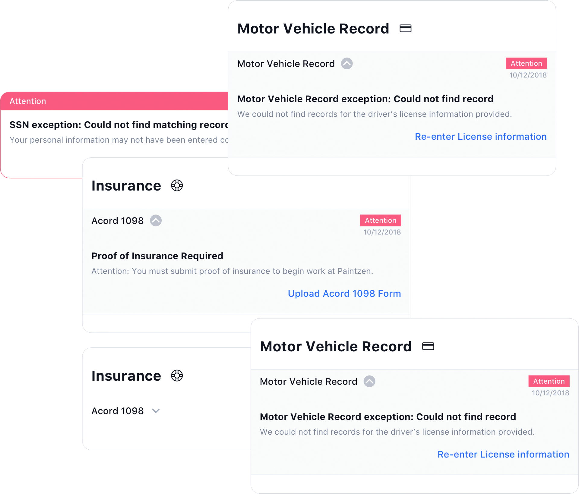 A screenshot of a motor vehicle record page on a website.