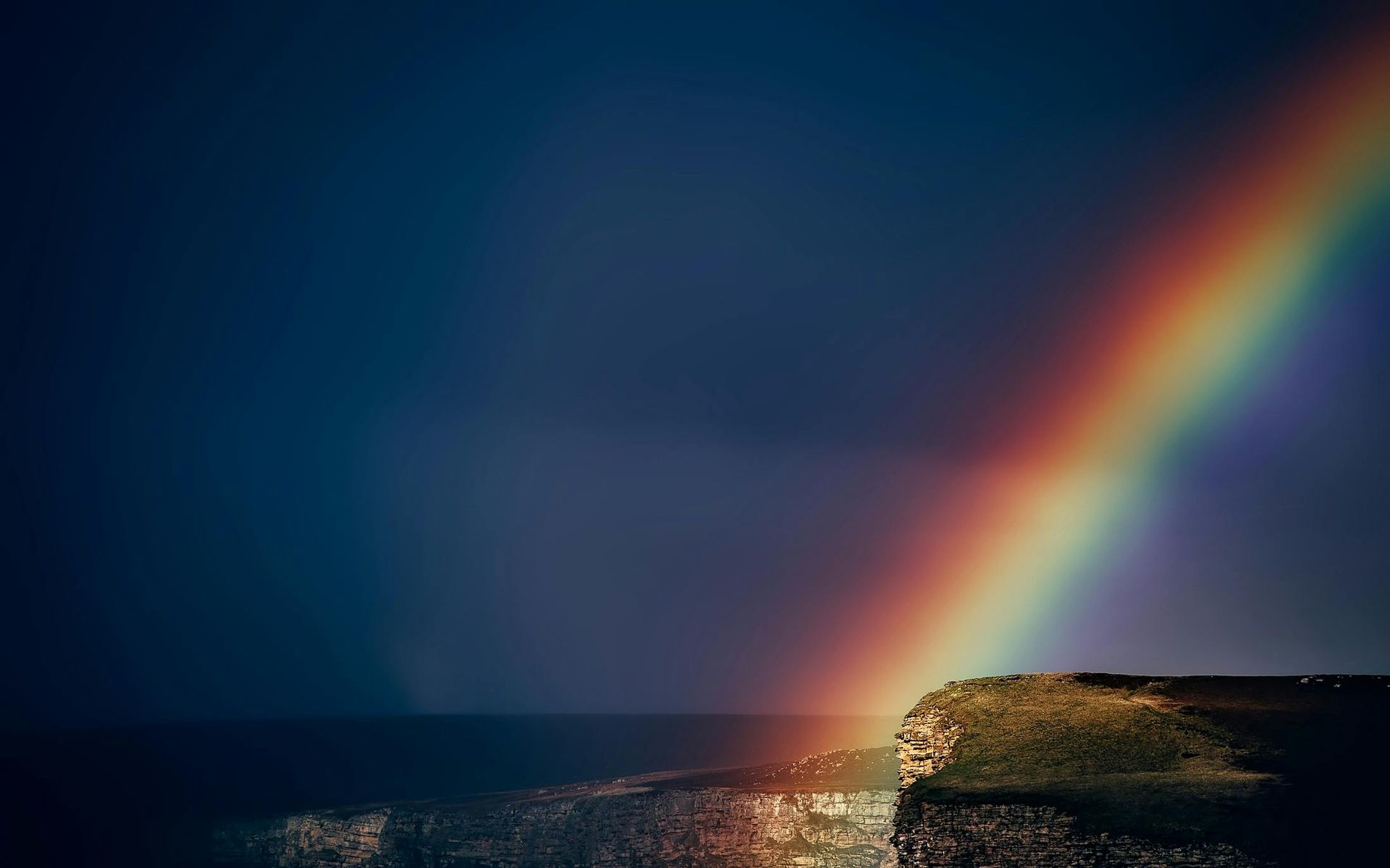 A storm with a rainbow symbolising hope