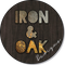 a sign that says iron and oak designs on it