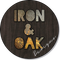 a sign that says iron and oak designs on it