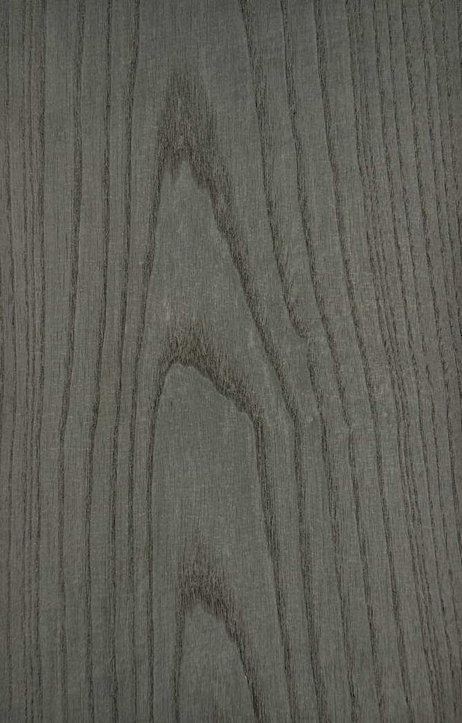 Black stained dyed ash veneered MDF or plywood grey