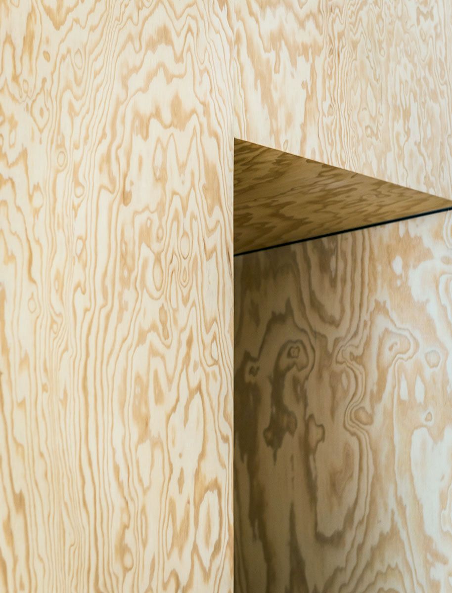 Pine Plywood Wall and doorway